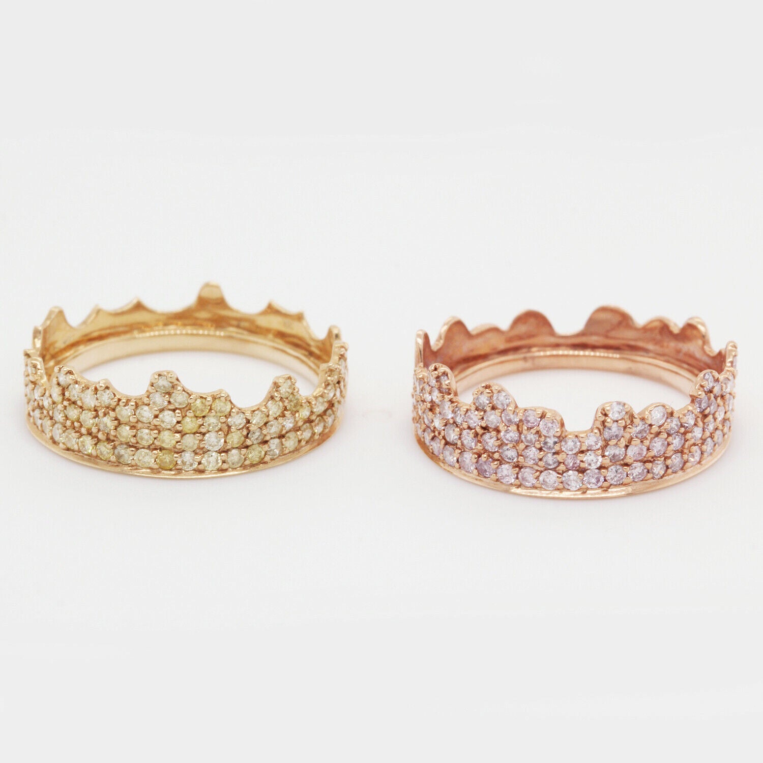 Gold I-Do Ring Diamond Stackable Ring 1.31 TCW 18K Rose Gold 18K Yellow Gold